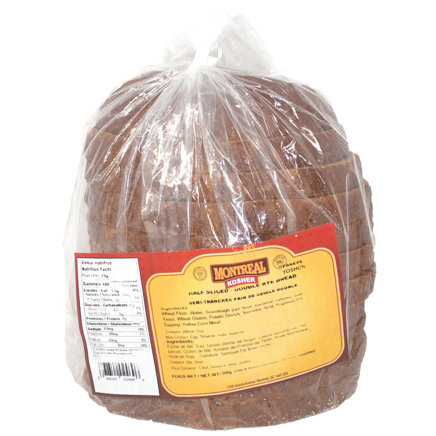 Half Sliced Double Rye Bread