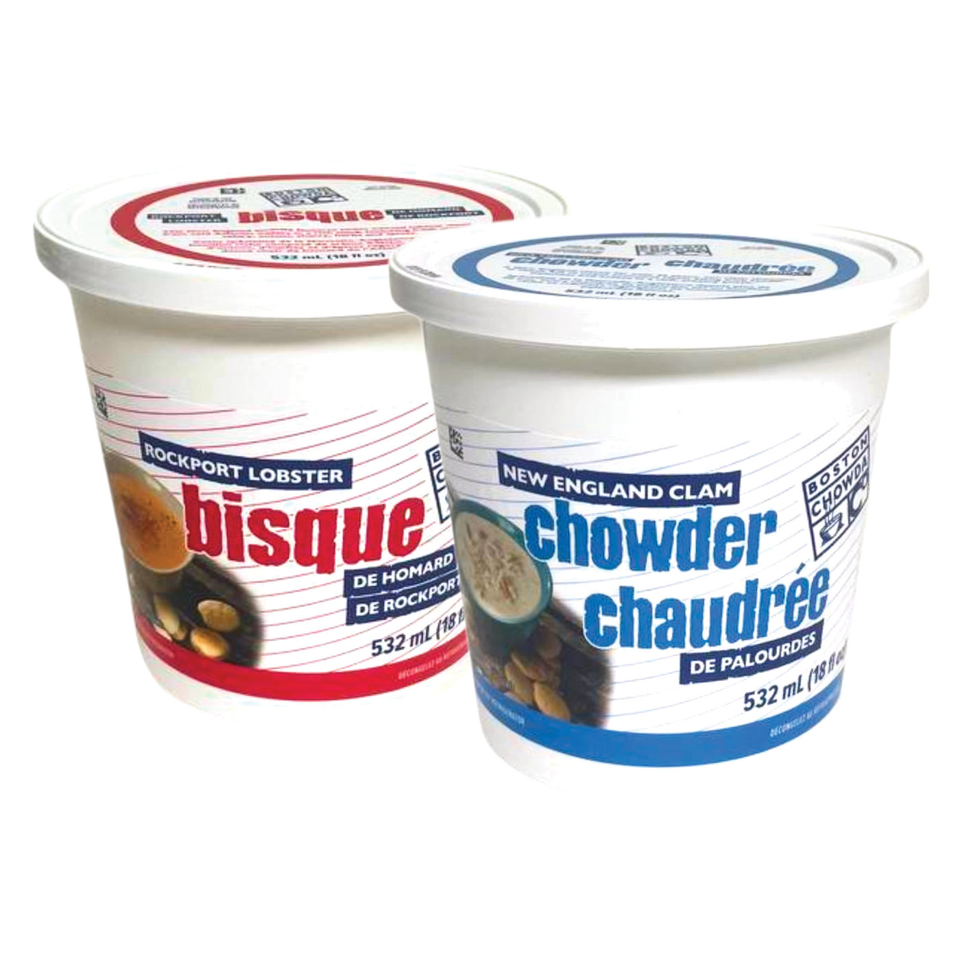 Supermarché PA / Boston Chowda Clam Chowders Or Lobster Bisque 510g