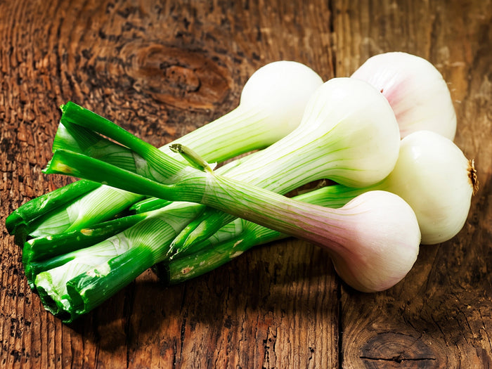 White / Red Onions With Green Stems