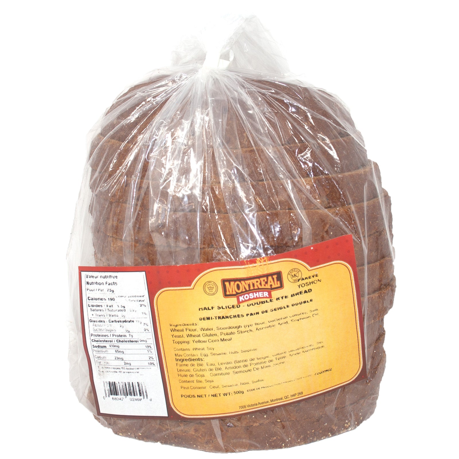 Half Sliced Double Rye Bread