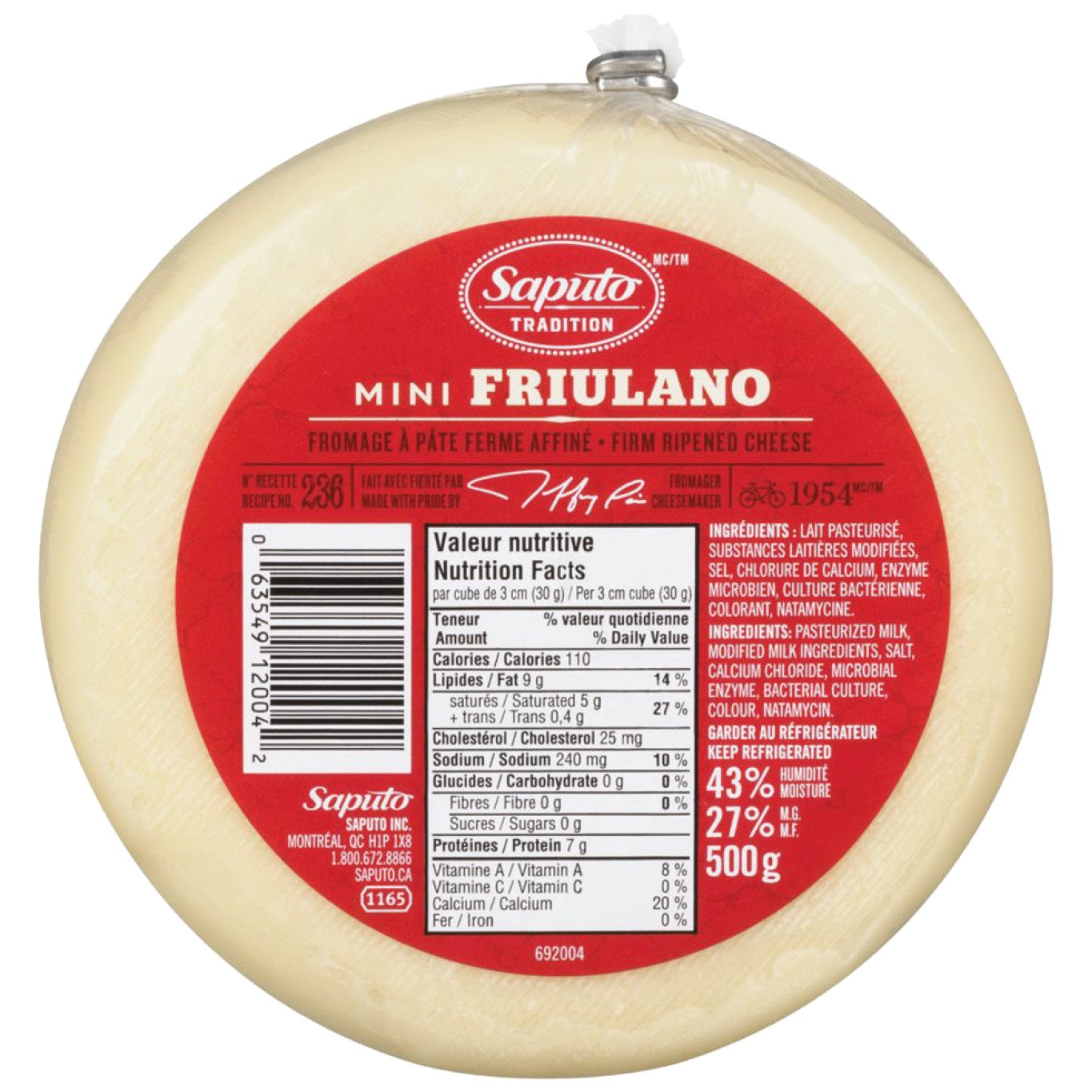 Mini Friulano Cheese