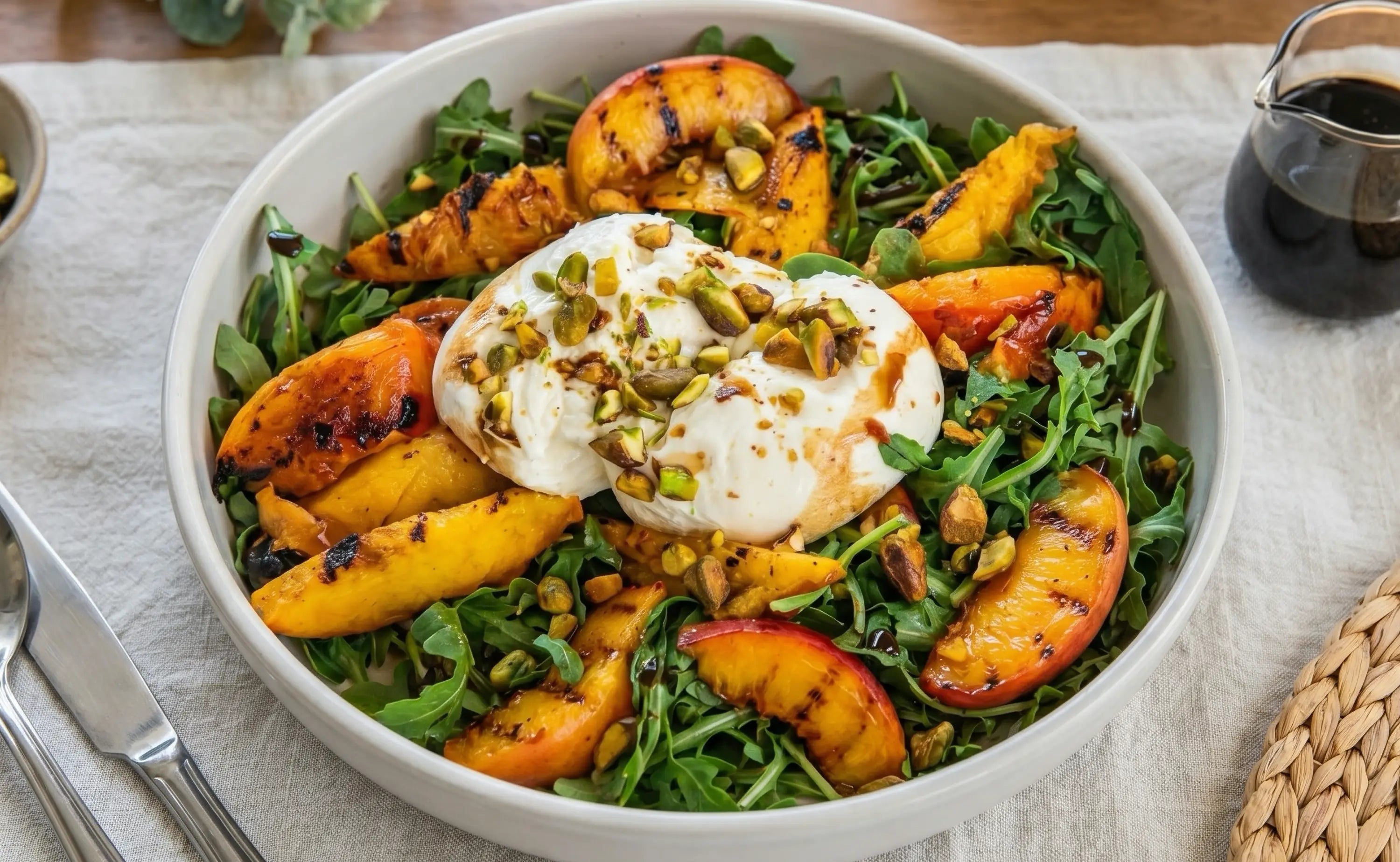 Grilled Peach & Burrata Salad