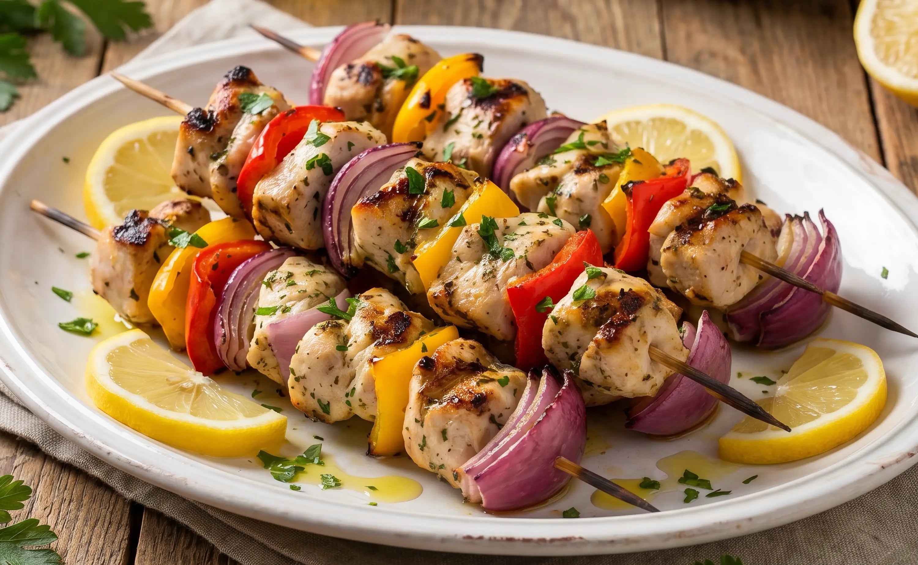 Lemon Herb Chicken Skewers
